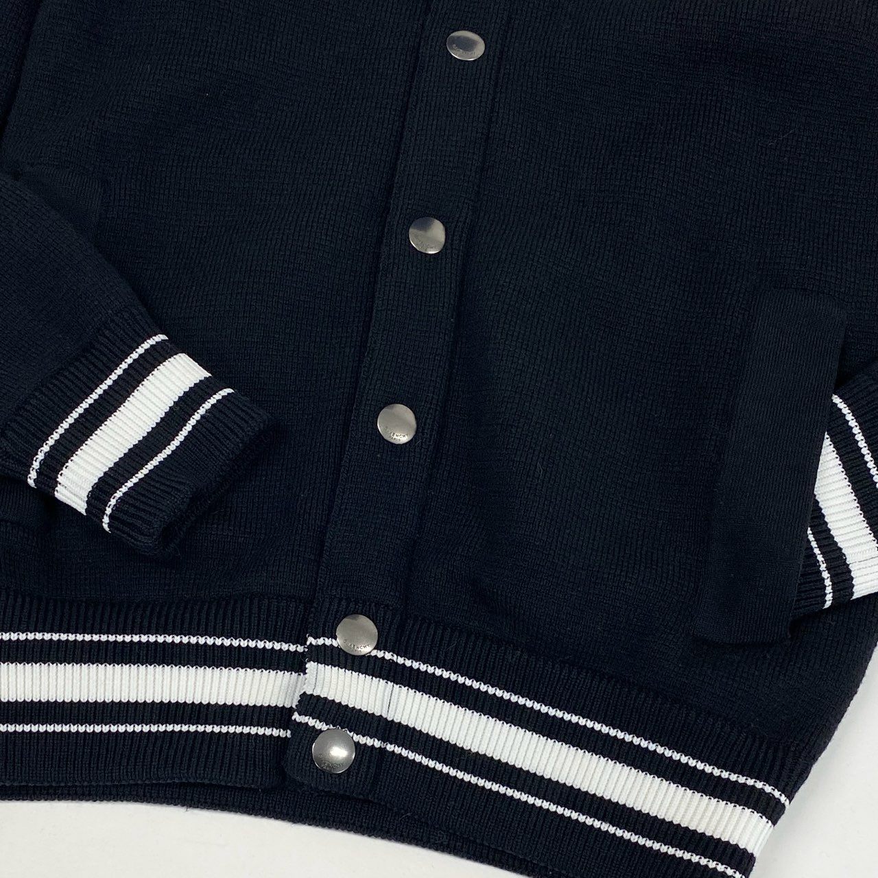 5L17 GIVENCHY ジバンシィー ニット ブルゾン ジャケット アウター BM008P4Y1L Mサイズ ブラック ホワイト ウール100％ メンズk02i