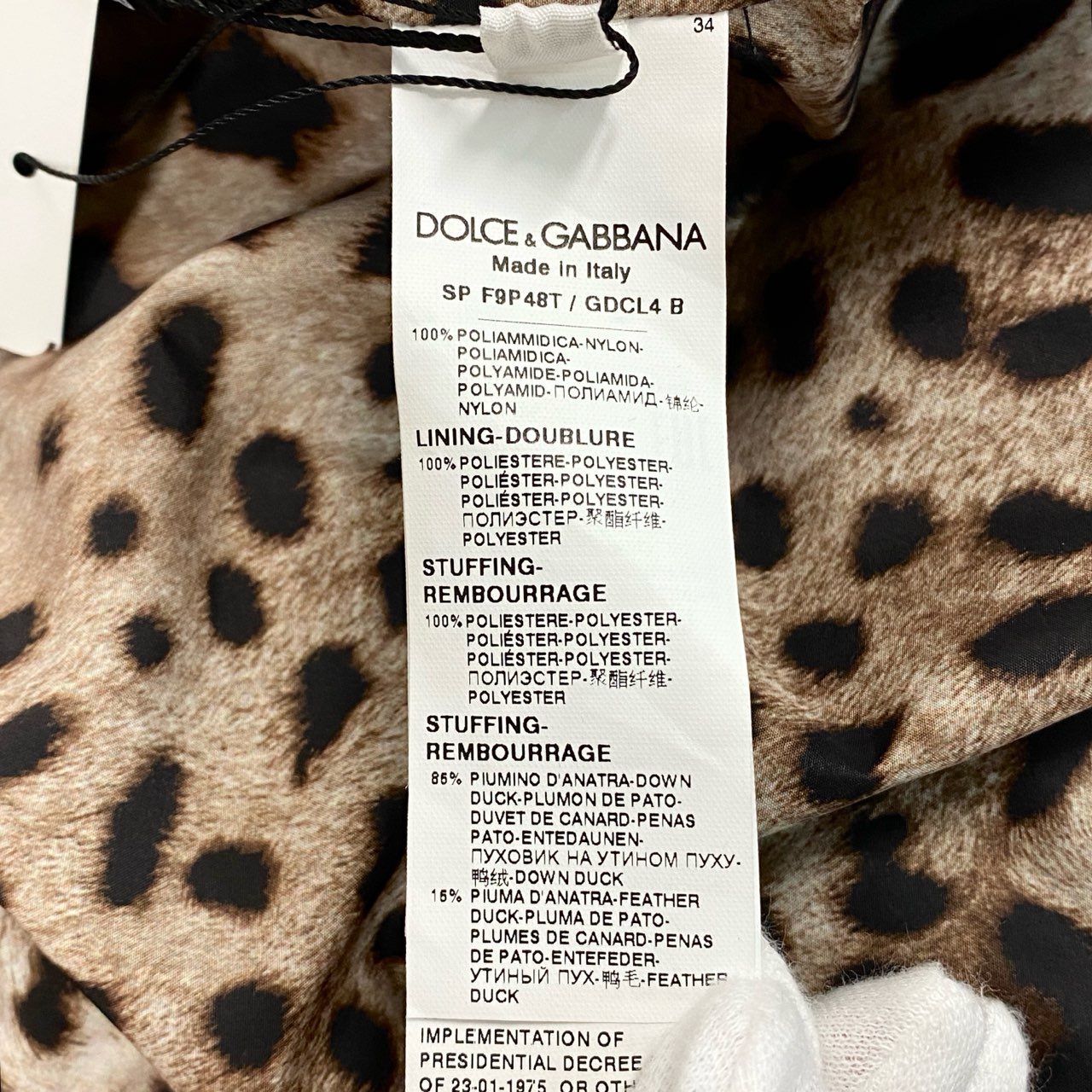 Ic10 《未使用品》定価44万 DOLCE&GABBANA ドルチェアンドガッバーナ 現行 DGロゴ パテッド サテンジャカード ダウンジャケット サイズ40 ブラック D&G タグ付t18r