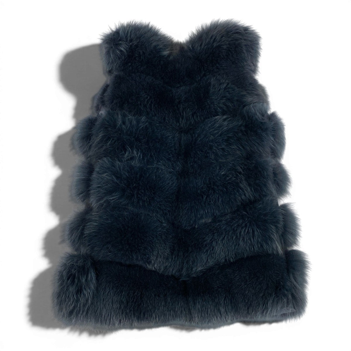 32f11 saga furs ROYAL サガファー ロイヤル サガフォックス 毛皮ベスト ロングベスト フォックスファー ボリューム◎ サイズFREE ネイビー系 レディースu02t