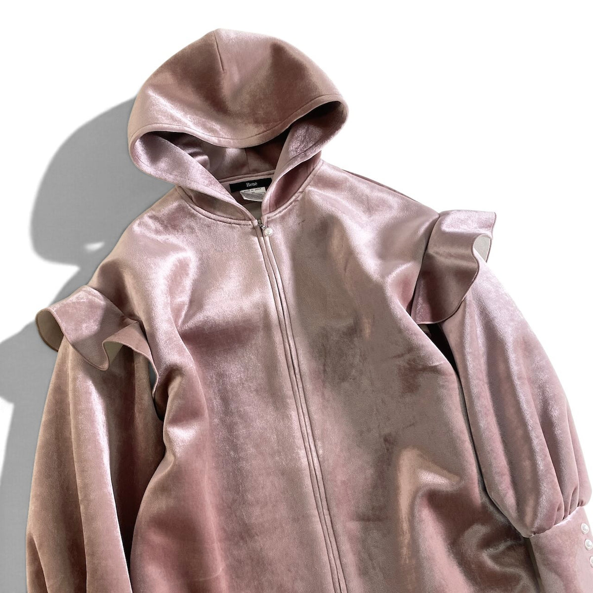 62j29 【極美品】 Rene ルネ 2024年 ベロア ボンディングワンピース パール装飾 36 ピンク レディースu02t