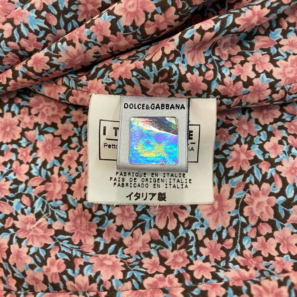 16a27 D&G DOLCE&GABBAN ディー&ジー ドルチェアンドガッパーナ チェスターコート ロングコート 裏地花柄 イタリア製 26/40サイズ ブラック レディース 女性用o07t