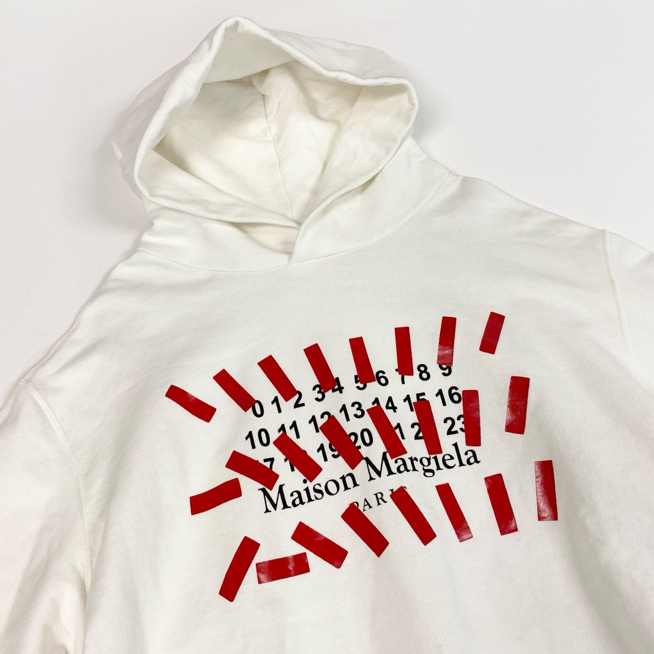 20a14 Maison Margiela メゾンマルジェラ ナンバーズロゴ スウェット パーカー フーディー S30GU0148  46 ホワイト コットン100％o07t