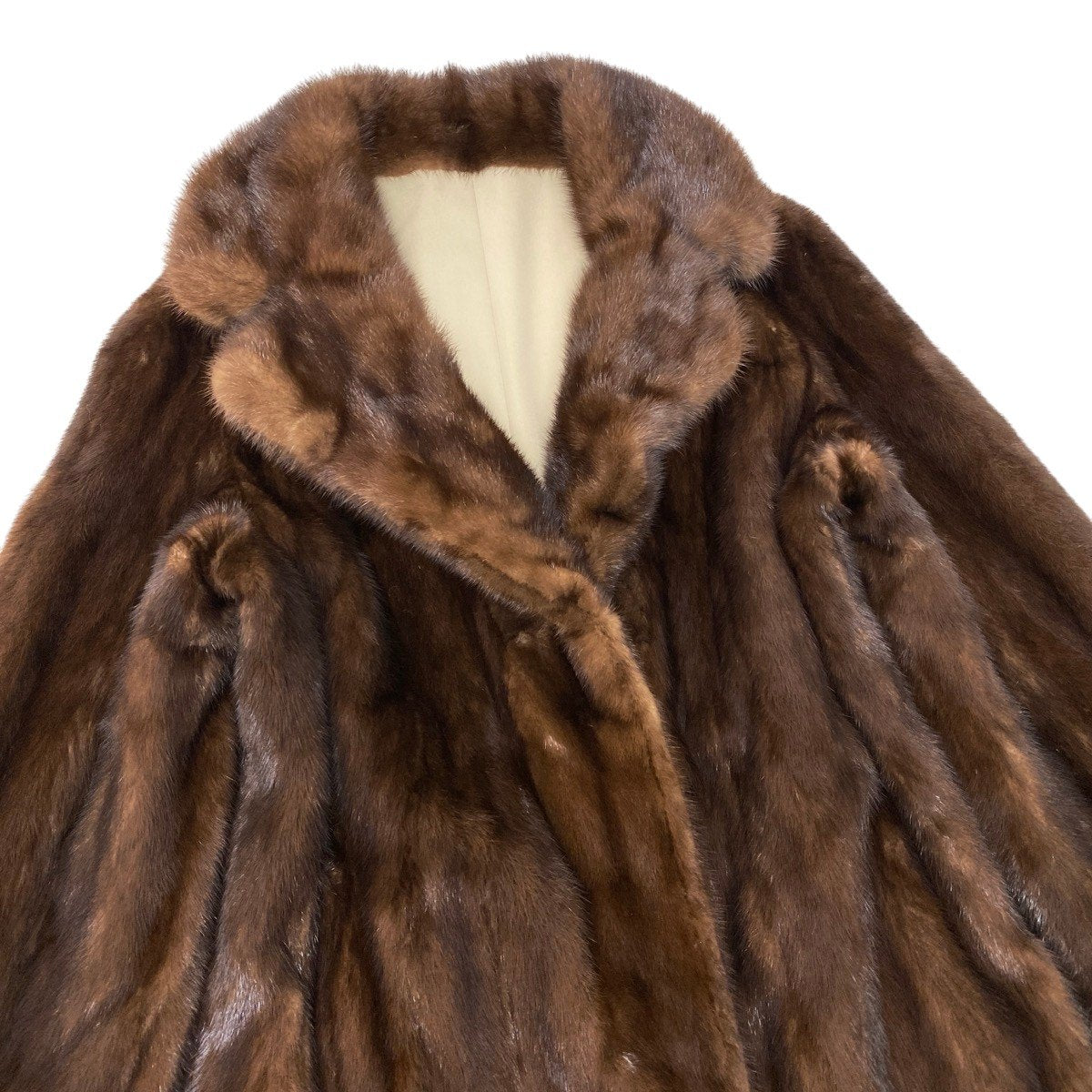 59h18 デミバフミンク 超ロングコート 丈115cm F ブラウン 本毛皮 リバーシブル Mink Fur Long Coatt18r
