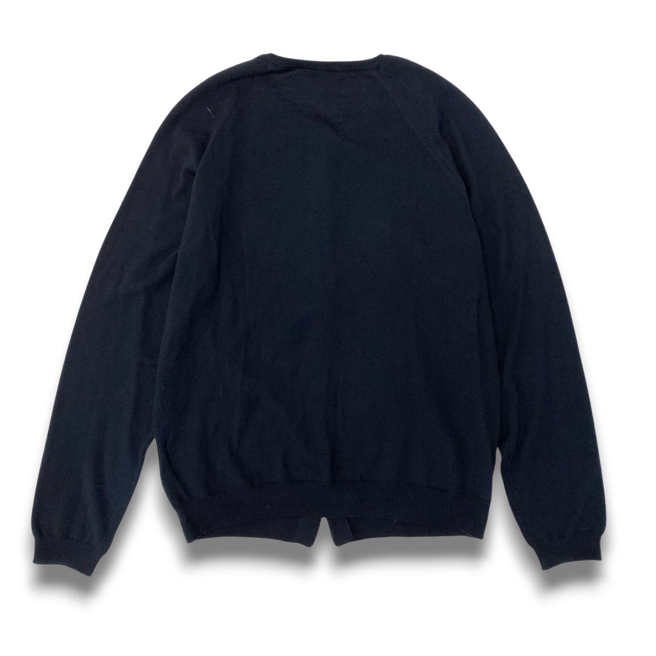 57c10 BOTTEGA VENETA ボッテガヴェネタ クルーネック ニットカーディガン トップス 44 ブラック ウール レディースu02t