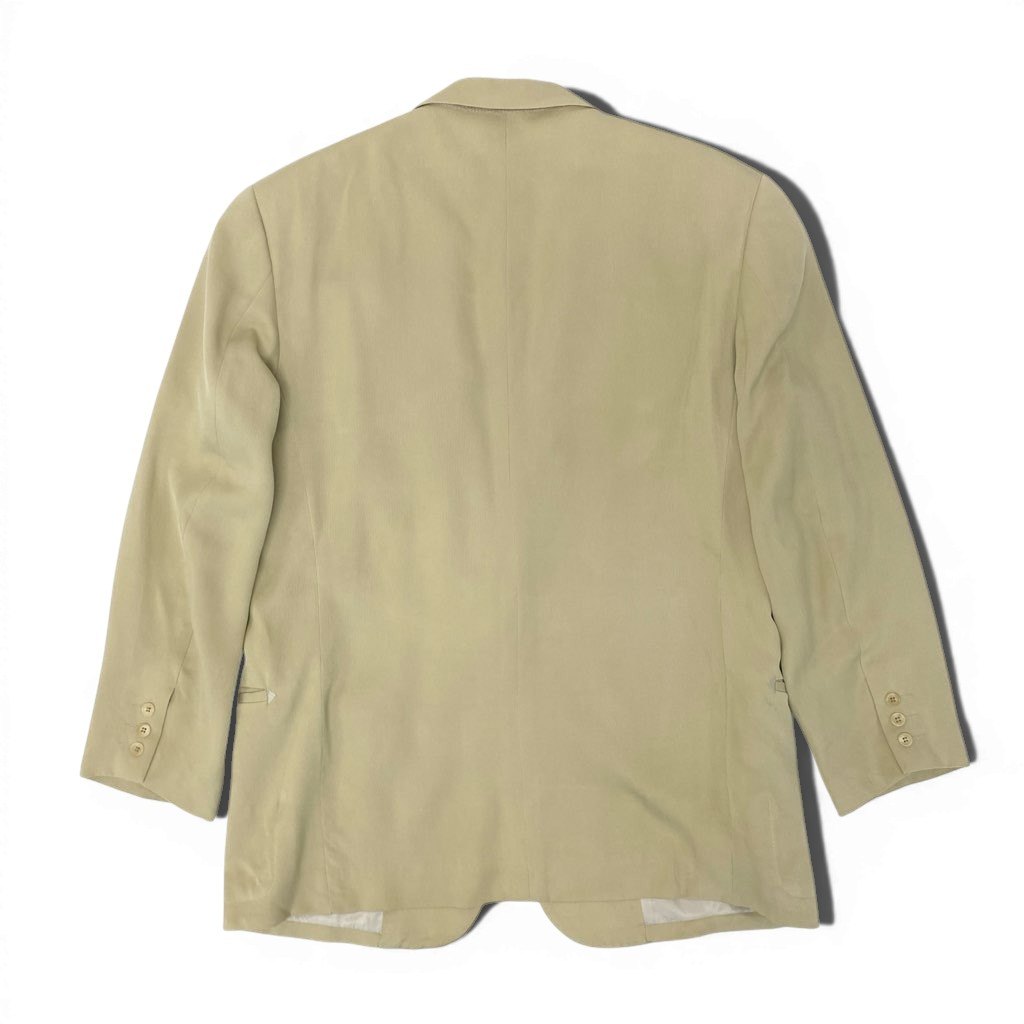 40l25 Papas パパス テーラードジャケット サマージャケット M ベージュ シルク100 メンズu02t