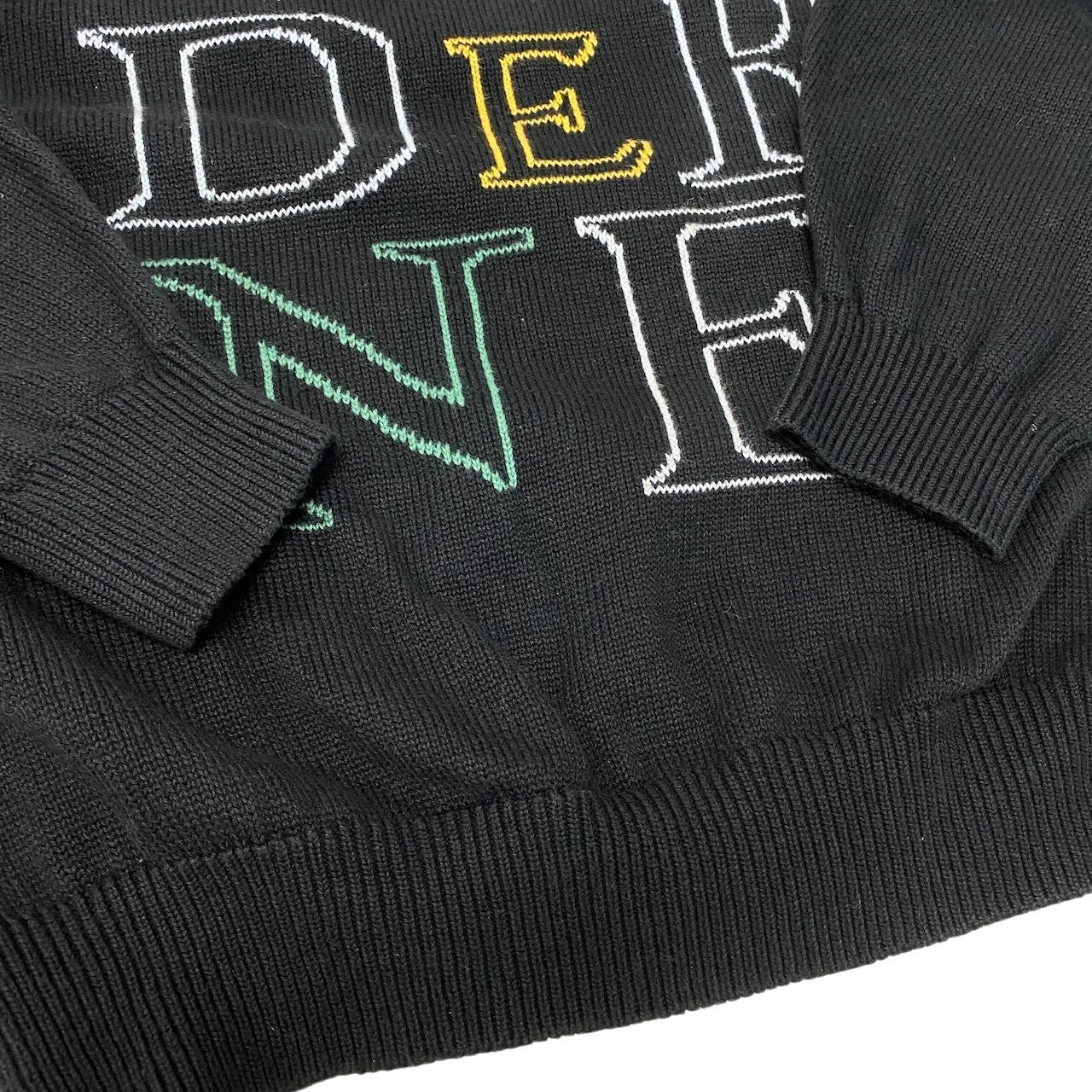 61g4 Christian Dior SPORTS クリスチャンディオール クルーネック ニットセーター ロングスリーブ サイズL ブラック コットン100％o07t
