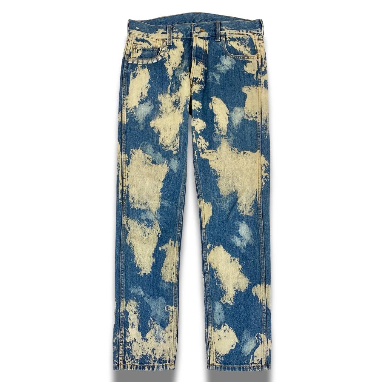 Ic2 GUUCI グッチ 2017 スタッズ ブリーチ デニム ミケーレ 30 ブルー系 コットン メンズu02t