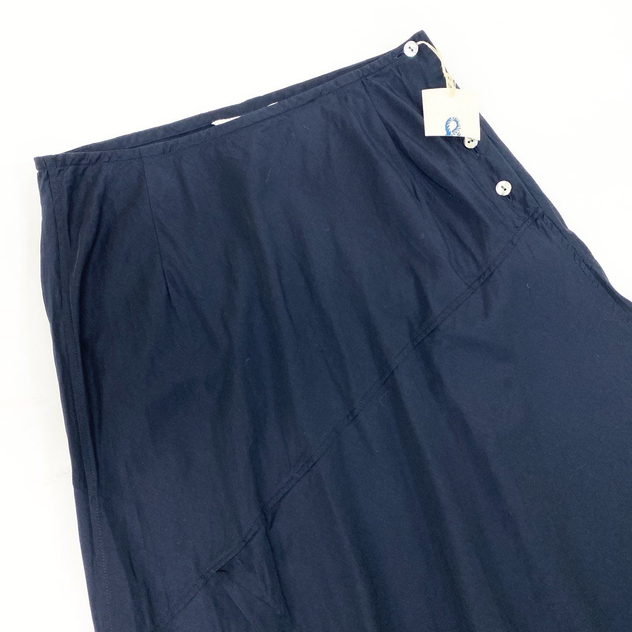 16k10 【美品】45rpm フォーティーファイブアールピーエム 変形スカート ロングスカート フレア スリット 100802 2サイズ ネイビー レディースu02t