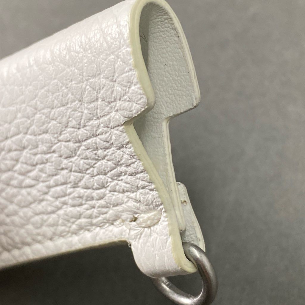 17f23 《美品》 Maison Margiela メゾン マルジェラ Leather Lighter Case Keychain ライターケース S35VT0074 ホワイト レザー 喫煙具