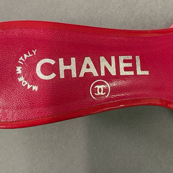 6a6 CHANEL シャネル ココマーク レザーウェッジサンダル 35 ピンク Leather イタリア製 パンプス シューズ 夏