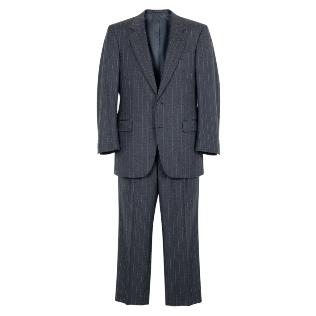 6i30 BOTTEGA VENETA ボッテガヴェネタ スーツセットアップ テーラードジャケット スラックス ストライプ  ダークネイビー ウール100％ メンズ 男性用u02t