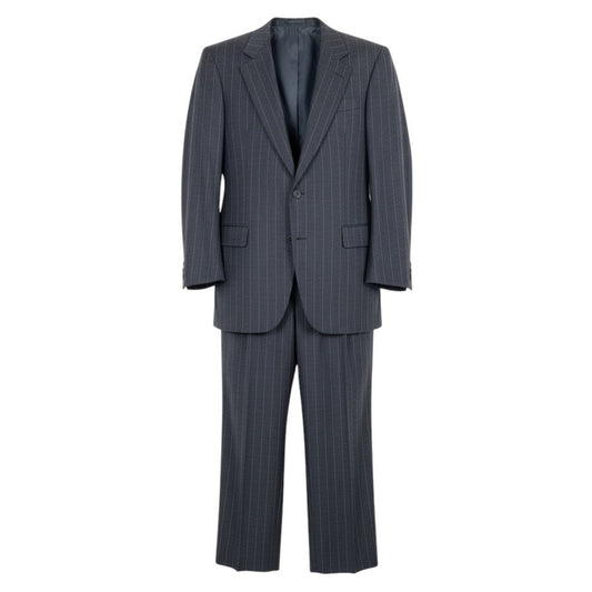 6i30 BOTTEGA VENETA ボッテガヴェネタ スーツセットアップ テーラードジャケット スラックス ストライプ  ダークネイビー ウール100％ メンズ 男性用u02t