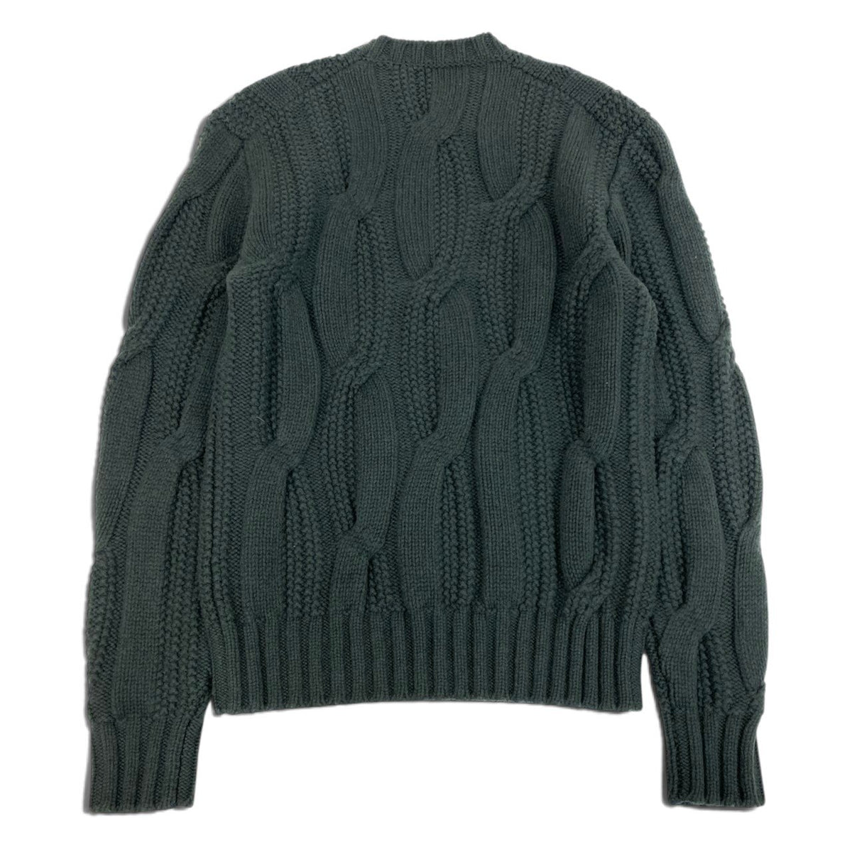 59i15 《未使用品》 HERMES エルメス 22AW ケーブル編み ニット セーター トップス M グリーン ブルー ウールカシミヤ メンズu02t