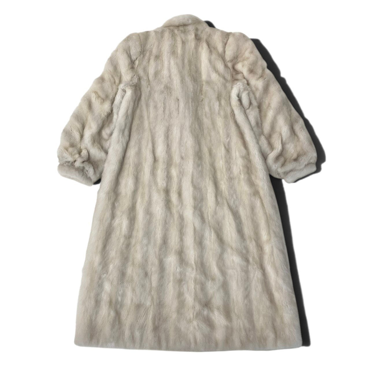 58i20 パールミンク 袖段 超ロングコート 丈110cm サイズ13 ホワイト 本毛皮 Pearl Mink Fur Long Coat リアルファーt18r