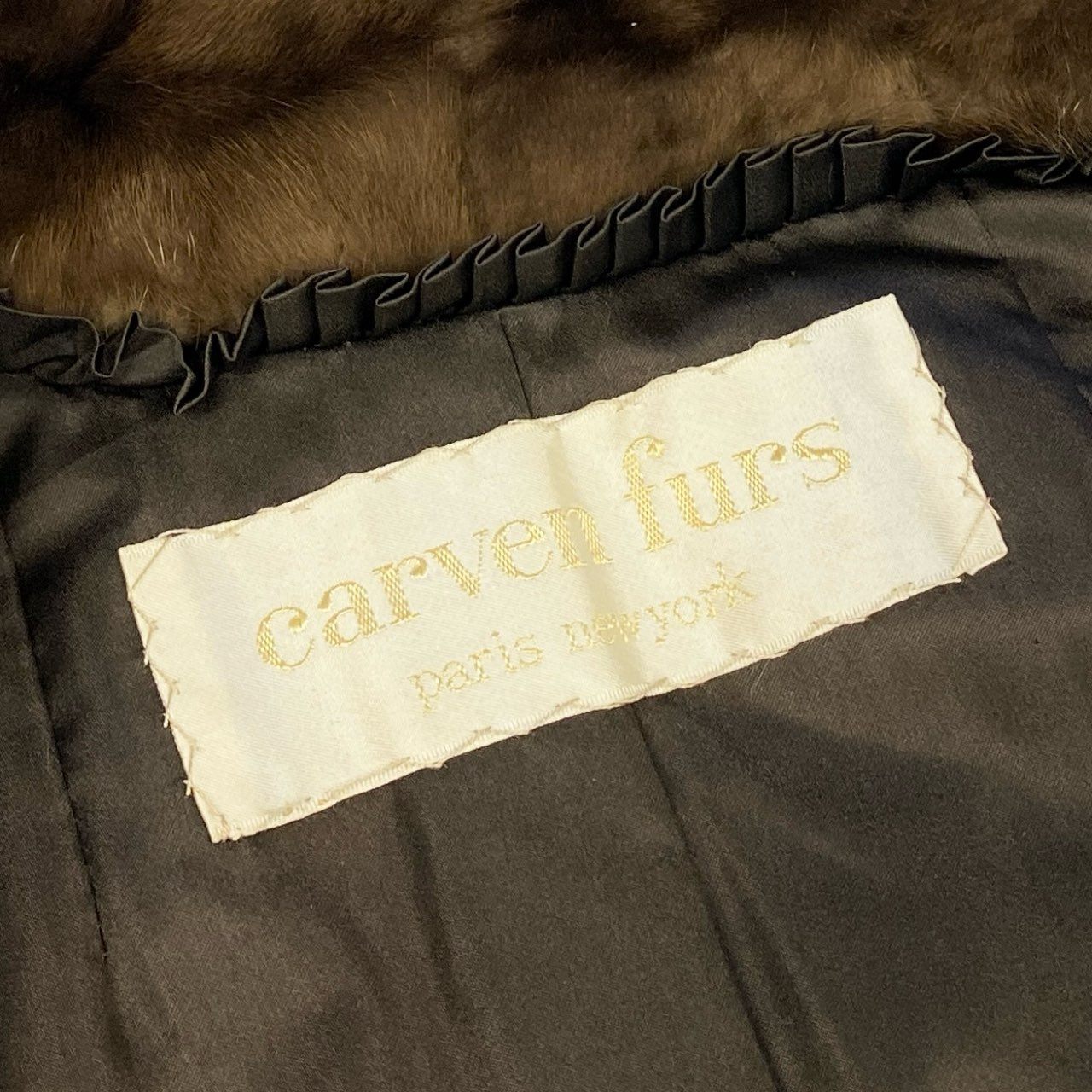 14L1 carven furs カルヴェン ファー デミバフミンク セミロングコート ブラウン 最高級本毛皮 MINK FUR リアルファーt18r