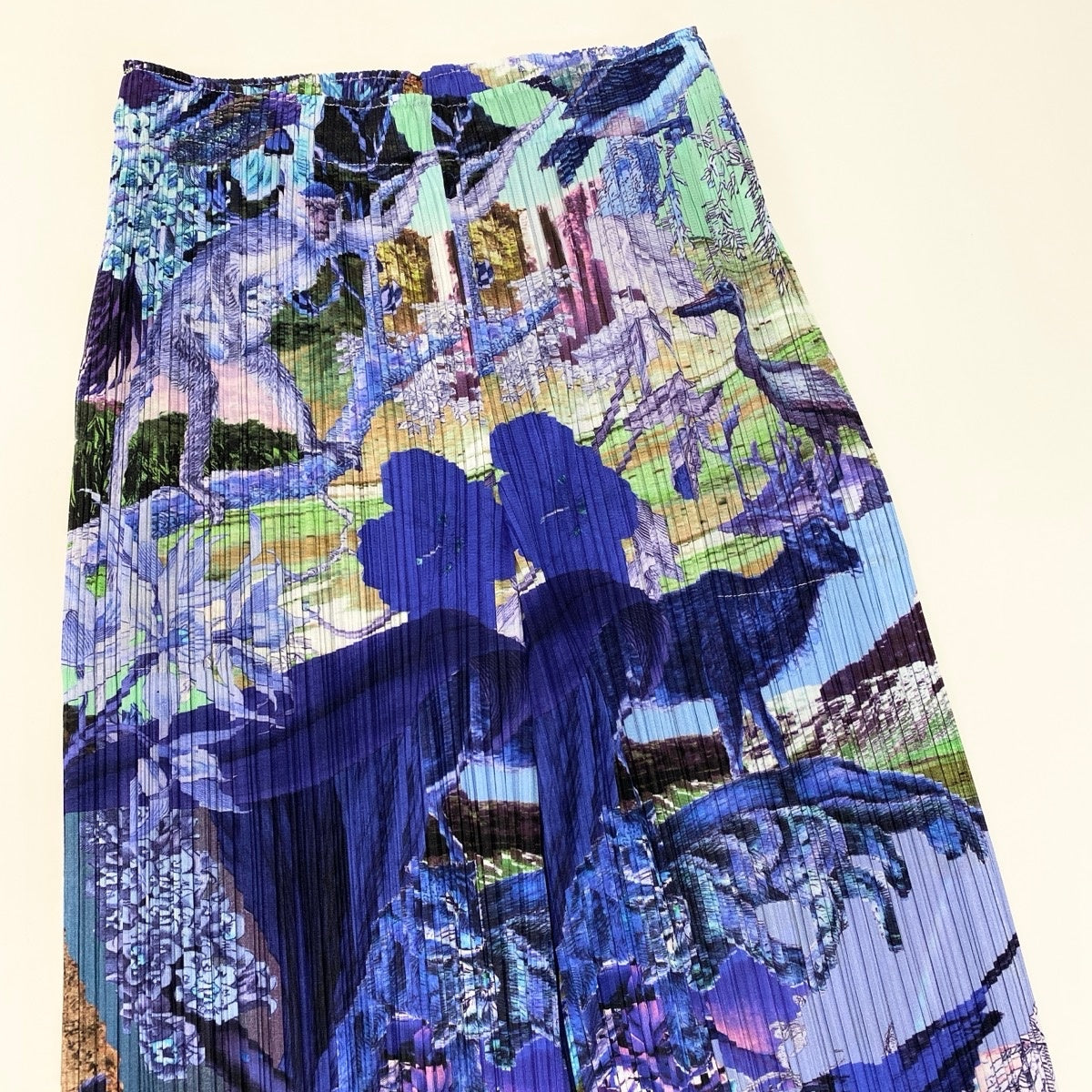 If24 PLEATSPLEASE プリーツパンツ AURORA JUNGLE PP33JF724 3 ブルー系 ポリエステル100％ レディース 女性用u02t