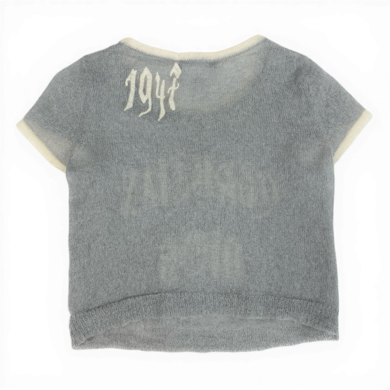 d7 Christian Dior クリスチャンディオール 2002 ガリアーノ期 ロゴ刺繡 半袖ニット セーター トップス 2A13055070 36 グレー レディースu02t