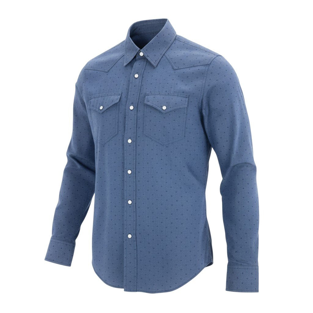 51b12 LOUIS VUITTON ルイヴィトン ロングスリーブシャツ ウエスタンシャツ モノグラム スナップボタン XXSサイズ ネイビー メンズ 男性用u02t