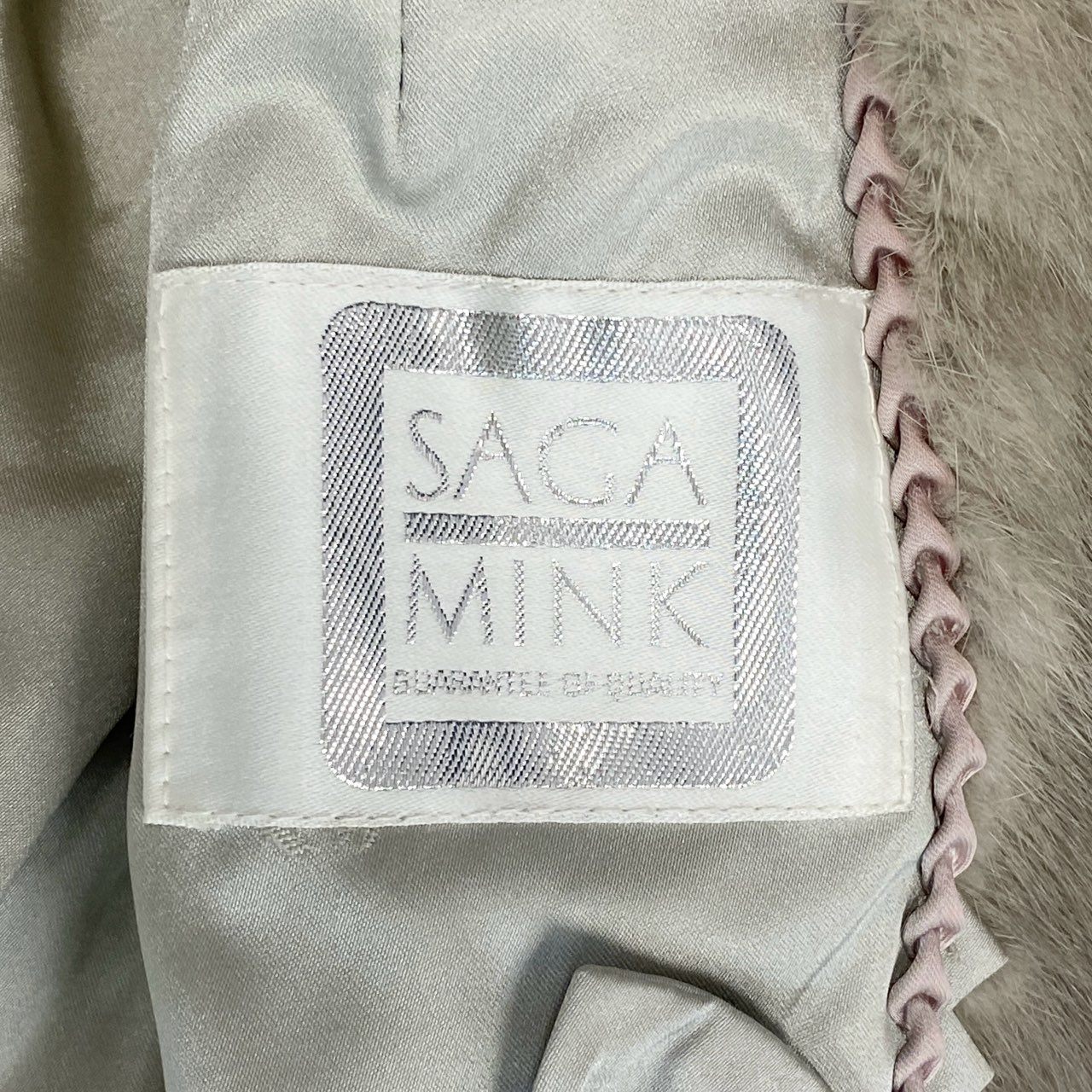 26L5 MUTUS SAGA MINK サガミンク 銀サガ サファイアミンク ファーコート サイズ9号 シルバーグレー 最高級本毛皮 MINK FUR ポケット有t18r