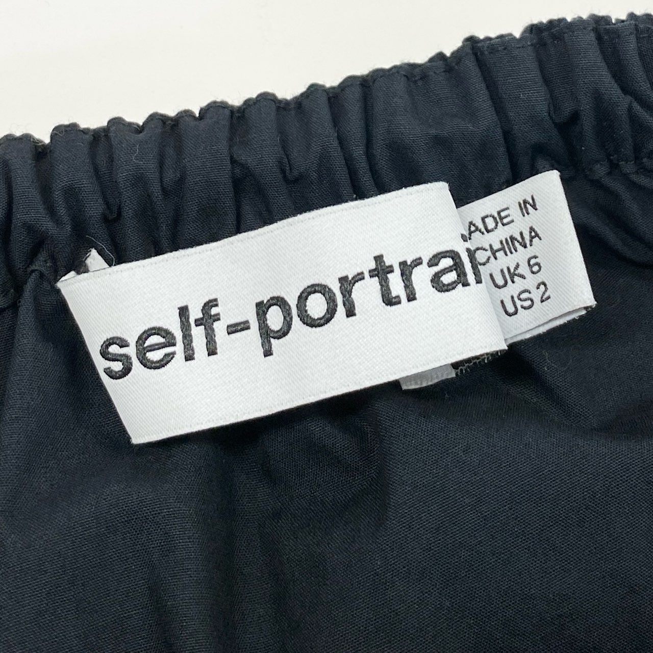 21f17 SELF-PORTRAIT セルフポートレイト ノースリーブ フリルトップス ビスチェ スクエアネック 20S-SS20-014BT 2 ブラック コットン