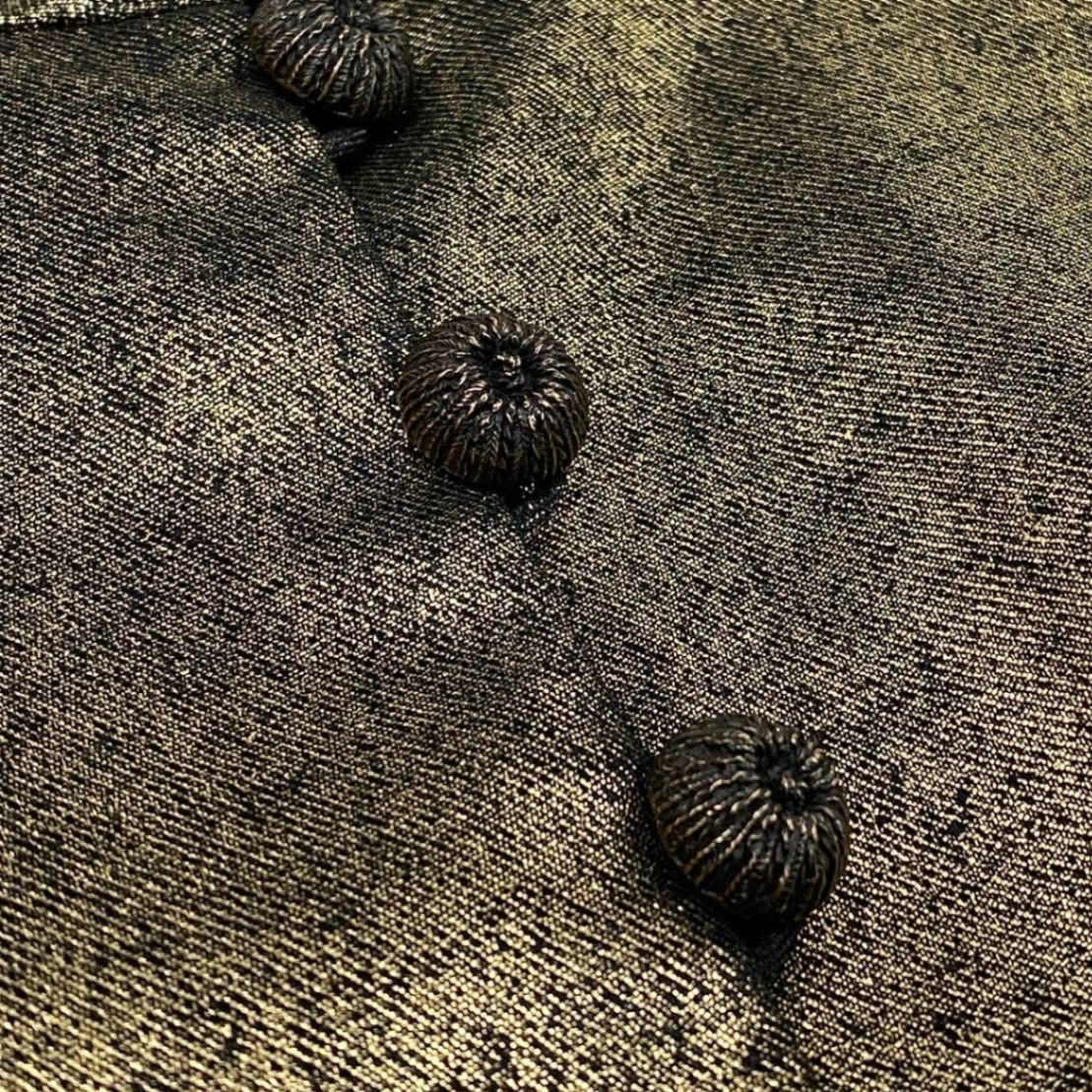 Ab20  Christian Dior クリスチャンディオール 半袖ジャケット ブラウス トップス 装飾ボタン 11 ゴールド レディースu02t