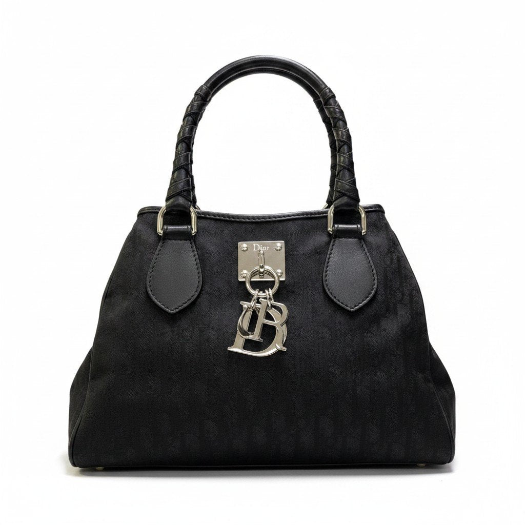 h29【美品】Christian Dior ラブリー トロッター トートバッグ ブラック レディース 女性用ta1