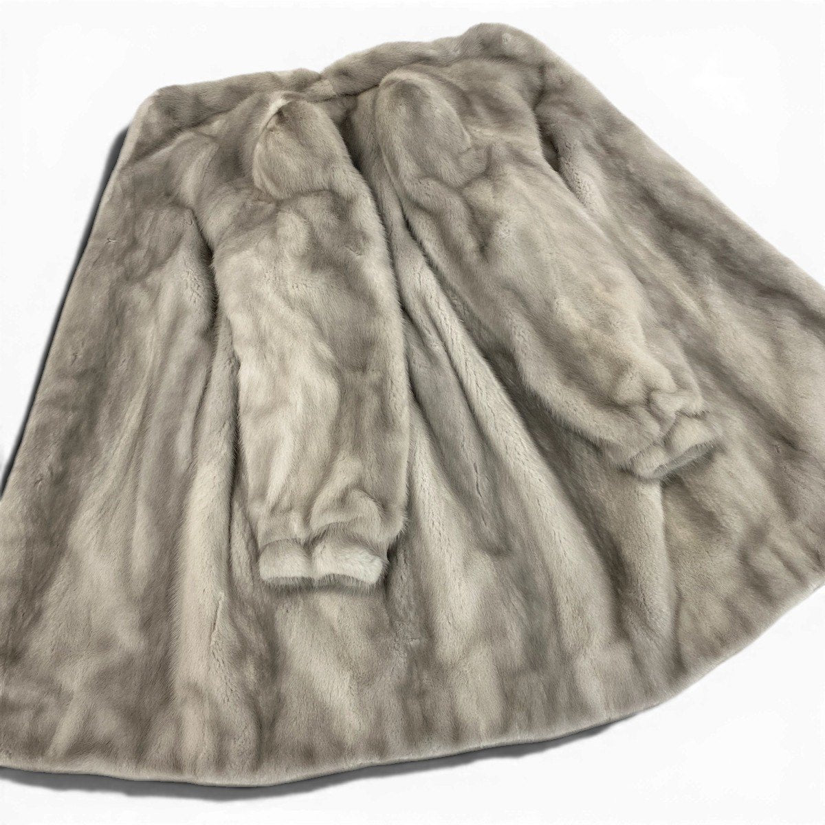 52f10 SAGA MINK サガミンク 銀サガ サファイアミンク ロングコート サイズ13 ライトグレー 最高級本毛皮 Sapphire Mink Fur Long Coatt18r