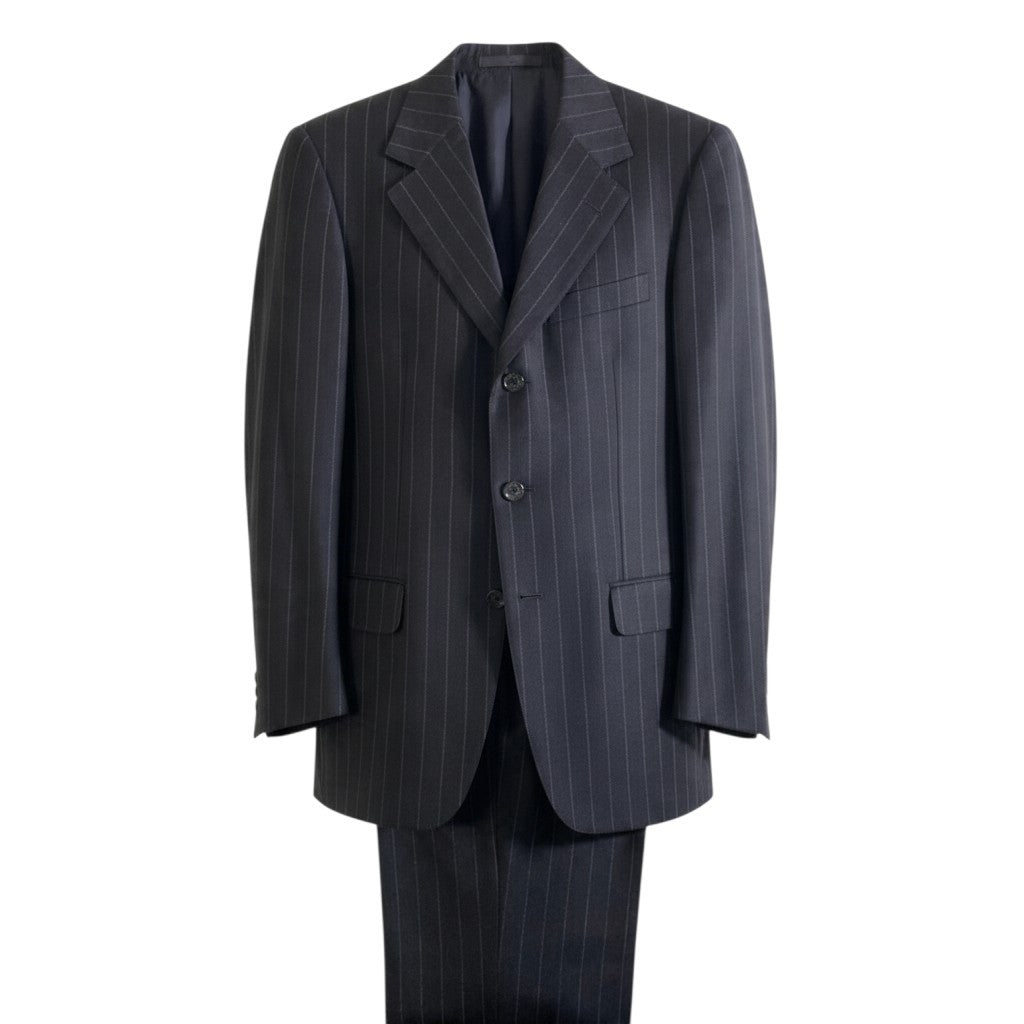 93j23 GUCCI グッチ フリーダ期 セットアップ シングルスーツ 3B ストライプ柄 サイズ46 ブラック ウール100 メンズ 紳士服o07t