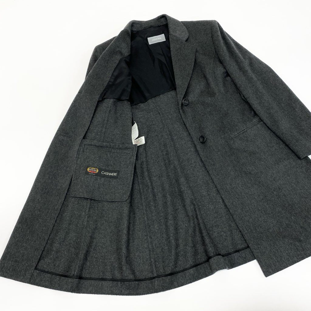 43l25《美品》 AGNONA アニオナ カシミヤ100％ チェスターコート サイズ46 グレー CASHMERE COAT イタリア製t18r