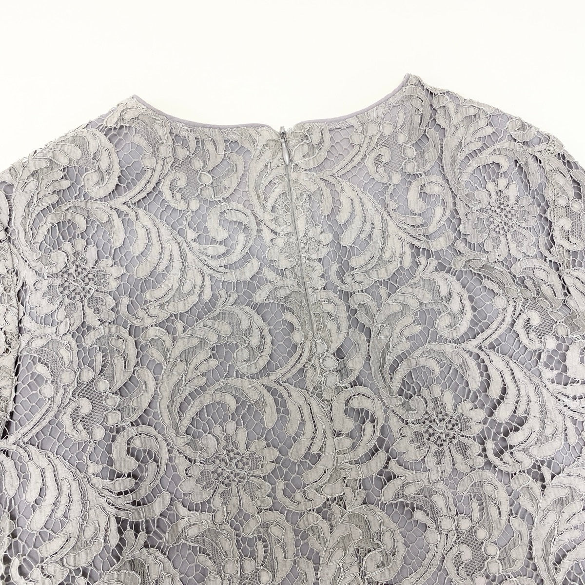 27f17 BURBERRY LONDON バーバリー ロンドン 総レース プルオーバー トップス ブラウス カットソー イタリア製 3977124 38 グレー コットン レディースo07t