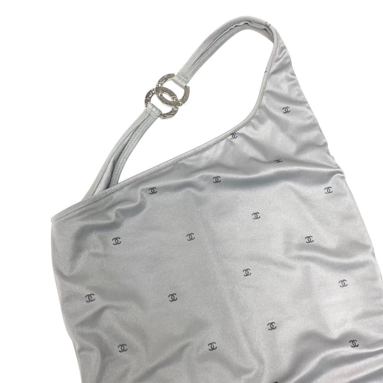 80e12 CHANEL シャネル スイムウェア 水着 ココマーク ココビーチ イタリア製 P76192V67966 NS829 34サイズ グレー レディース 女性用k02i