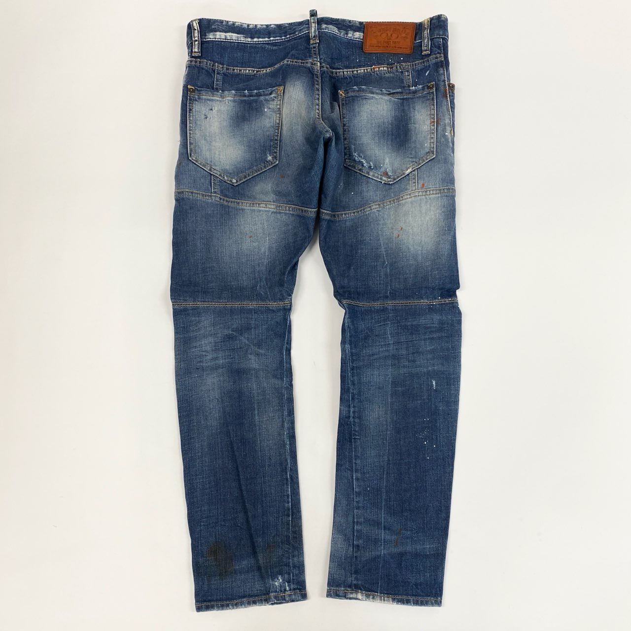 34j28 DSQUARED2 ディースクエアード イタリア製 デニムパンツ ジーンズ ダメージ ペイント加工 ボトムス 74LA065030144 50 インディゴブルーo07t