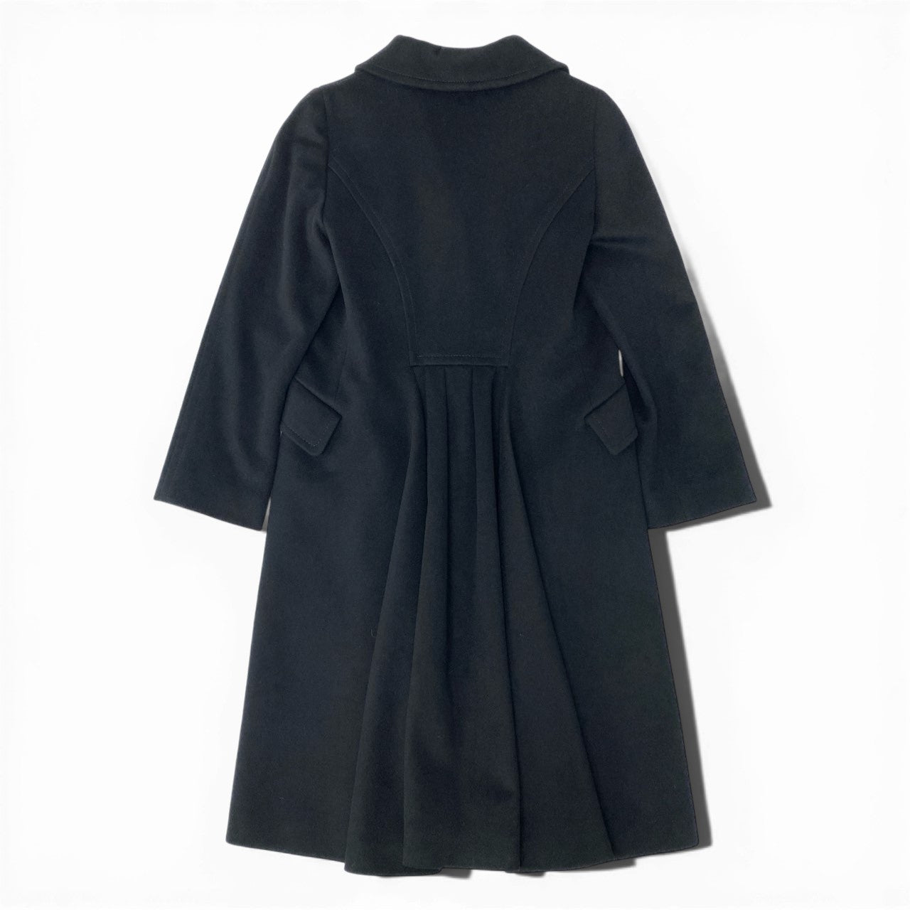 11b6【美品】 Vintage CELINE セリーヌ ロングチェスターコート ウールコート アウター 40サイズ ブラック ウール100％ レディース 女性用u02t