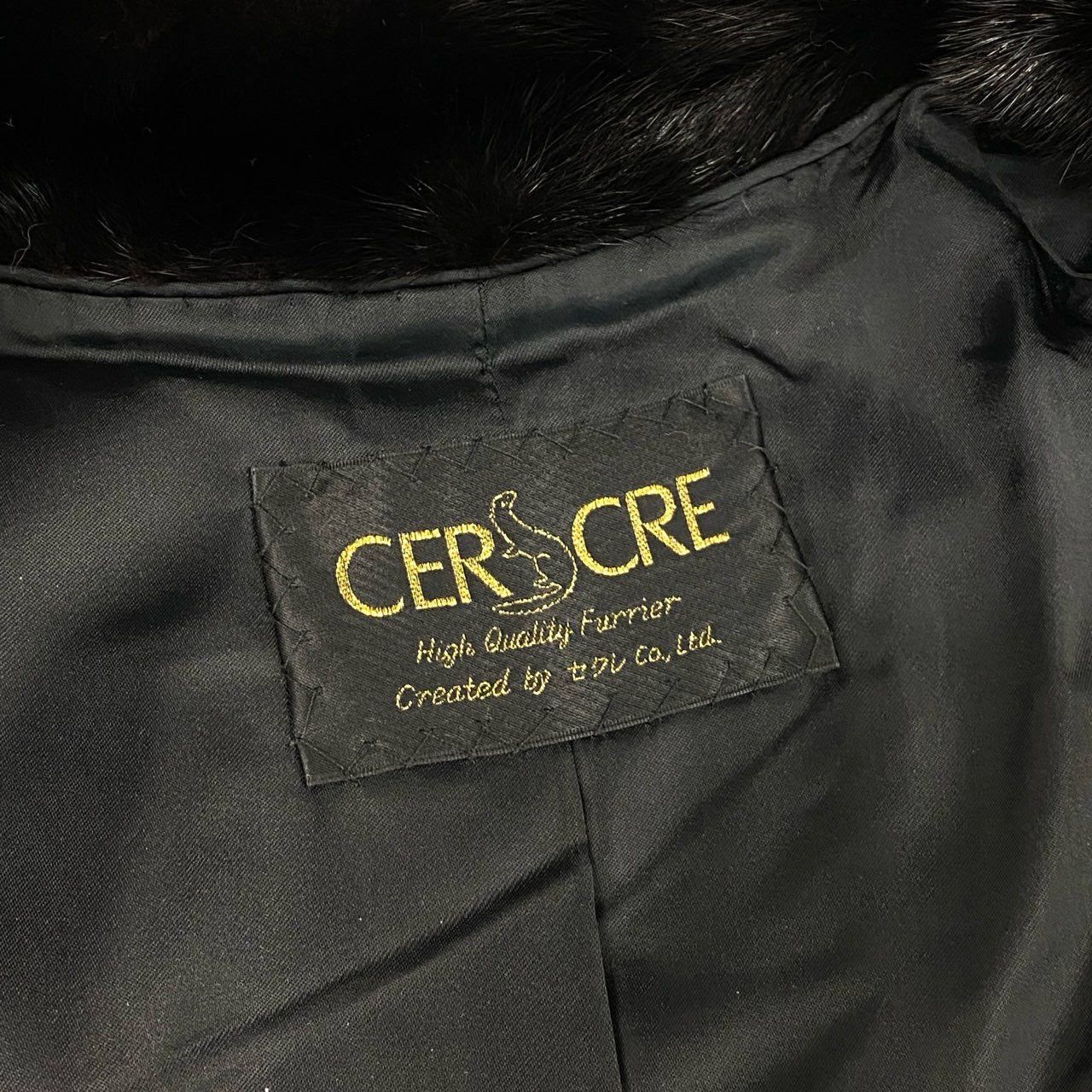 50j24 CERCRE セクレ 最高級毛皮 ダークミンク ミンクコート 毛皮コート サイズ9 ブラック系 ミンクファー レディースu02t