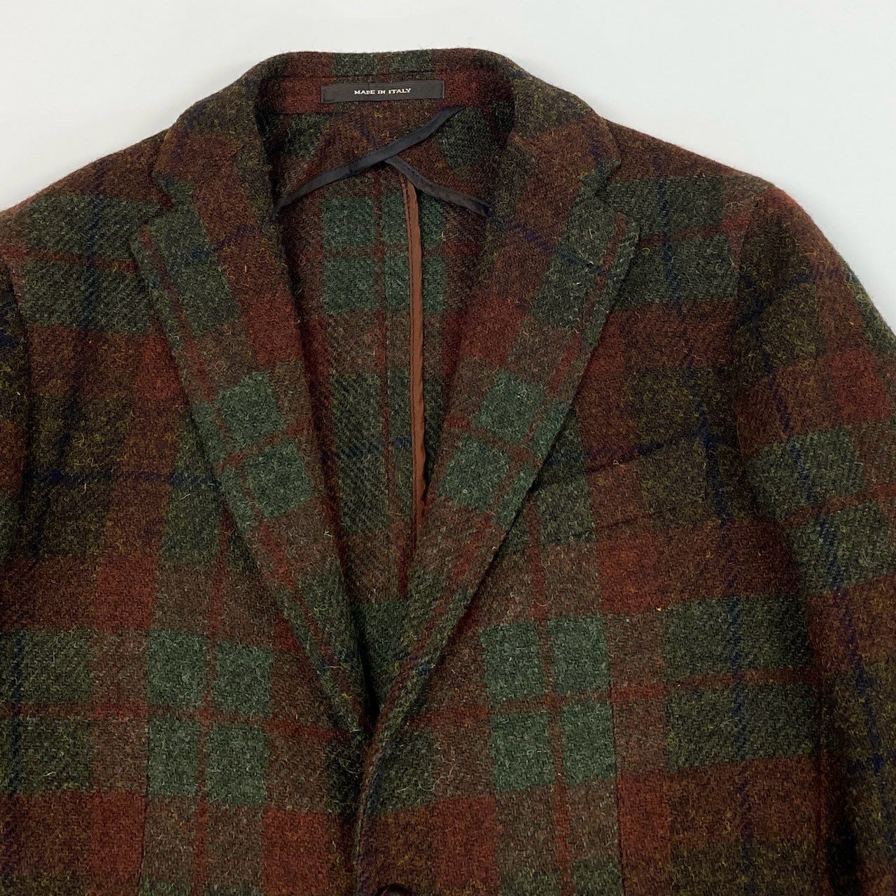 12b20 《美品》 TAGLIATORE タリアトーレ ハリスツイード生地 テーラードジャケット ツイードジャケット 44 グリーン オレンジ ウール メンズu02t