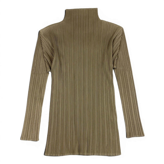 Ag10 PLEATS PLEASE プリーツプリーズ ロングスリーブ カットソー プリーツ加工 PP61-JK304 サイズFree グリーン系 ポリエステル100％ レディースu02t