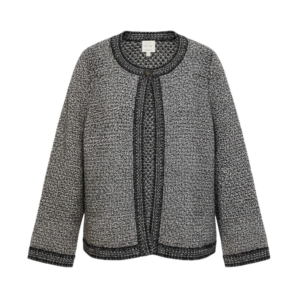 j26 CHANEL ノーカラーニットカーディガン ラインストーン ココマーク P42095 38サイズ ブラック系 レディース 女性用k02i