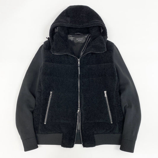 19g28 EPOCA UOMO エポカウォモ 定価\79,20024AW Safari Lounge別注 ボアコンビダウンブルゾン アウター ダブルジップ M1F54-476-09 48 ブラック メンズ