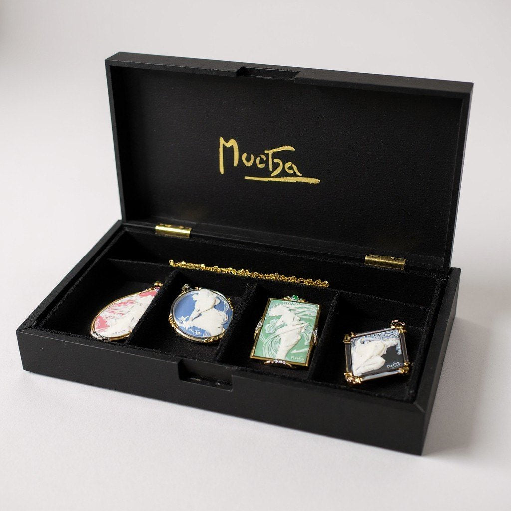 l14 Mucha ミュシャ 四芸術 SV925 宝飾ペンダントコレクション ネックレス Silver シルバー アクセサリー 箱付きt18r