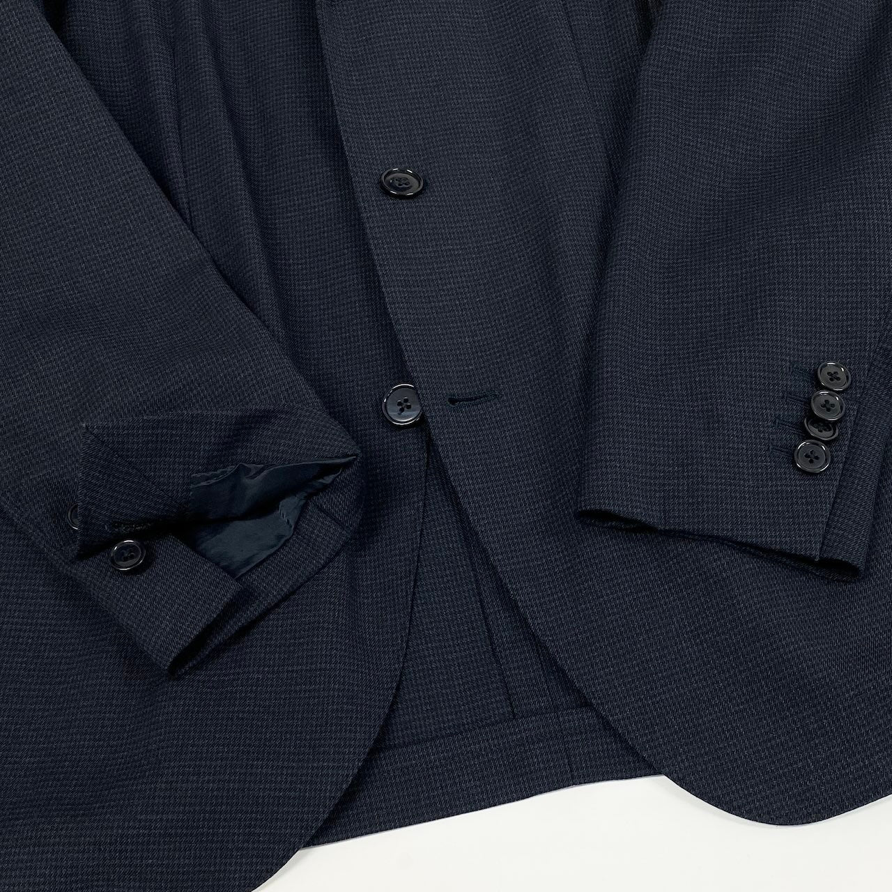 65d16 LARDINI ラルディーニ イージーウェア トラベラースーツ シングル 3B 伸縮ストレッチ ウエストゴム SU.507-A SU.507-B サイズ44 ネイビー メンズ 紳士服u02t