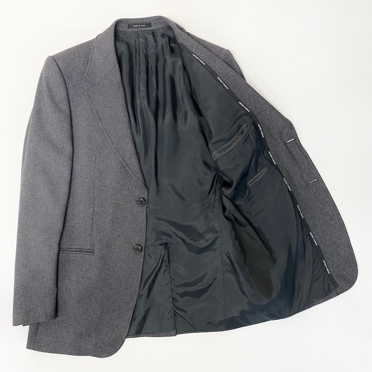 23e11 EMPORIO ARMANI エンポリオアルマーニ セットアップ シングルスーツ 2B ビジネス サイズ50 グレー メンズ 紳士服u02t