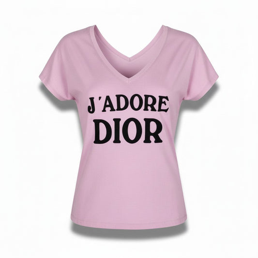 Ib2 Christian Dior クリスチャンディオール ガリアーノ期 J’ADORE ロゴ 半袖Tシャツ カットソー 3H16155400 38 ピンク コットン レディースu02t
