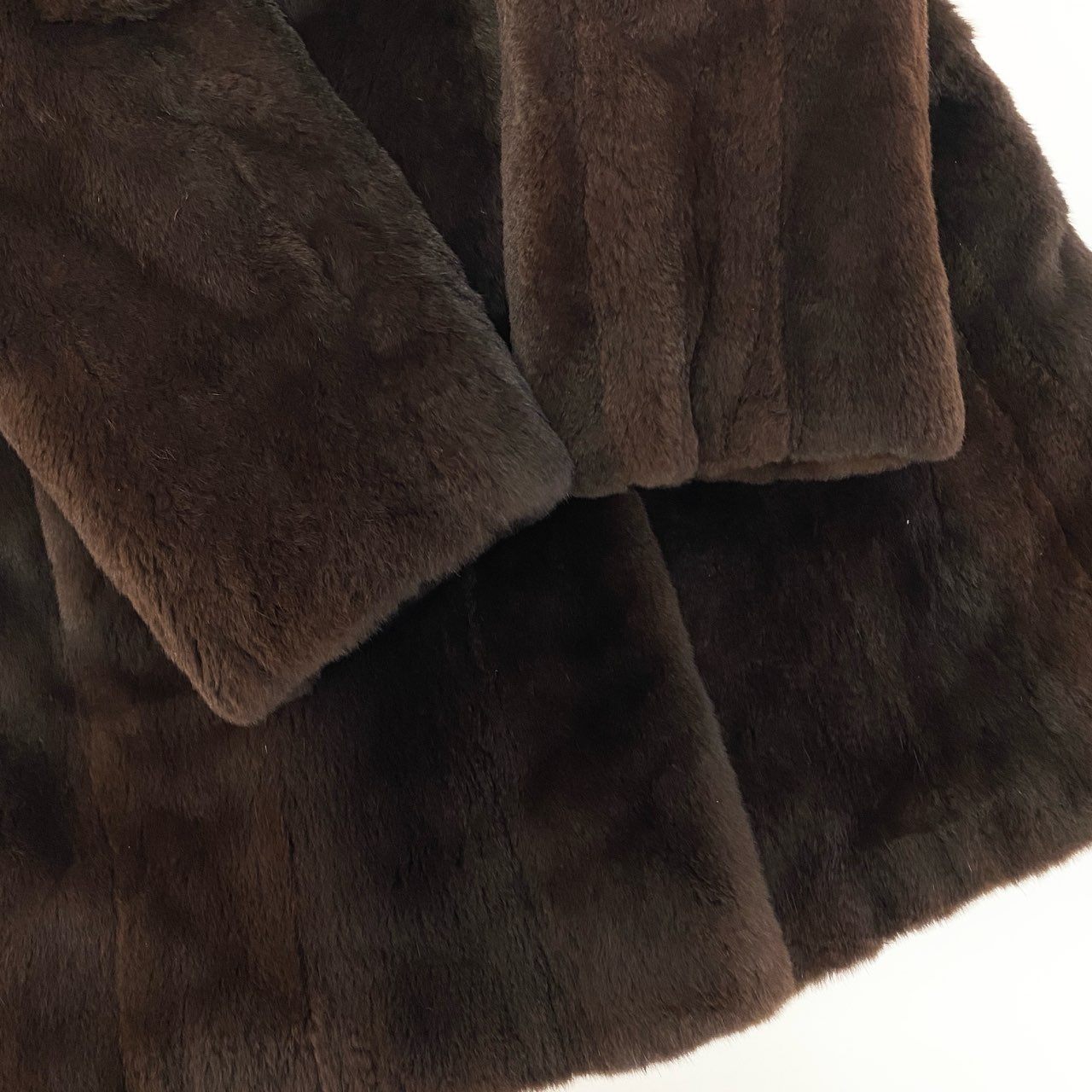 45a15 MITSUKOSHI 三越 レッドフォックス × シェアードファー コート サイズF ブラウン 本毛皮 Red Fox Fur Coatt18r