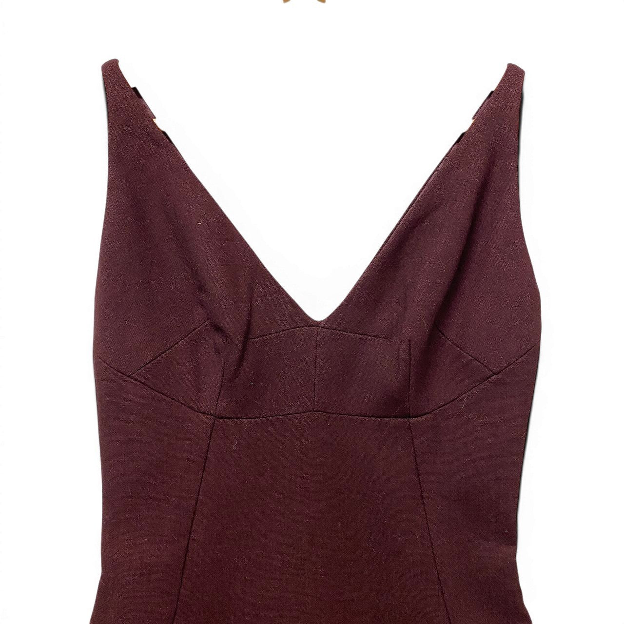 72e21 【新品保管品】DOLCE&GABBANA ドルチェアンドガッパーナ ノースリーブドレス ウールワンピース Vネック イタリア製 40サイズ ボルドー レディース 女性用u02t