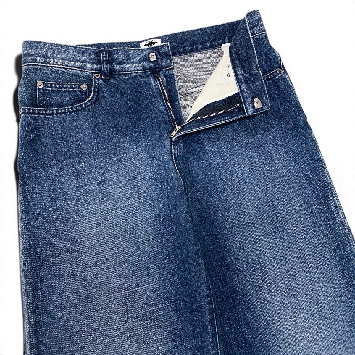 Ef25 Christian Dior クリスチャンディオール ワイドストレート デニムパンツ 942A10A3321 サイズ42 イタリア製 インディゴ コットン100％ レディースo07t