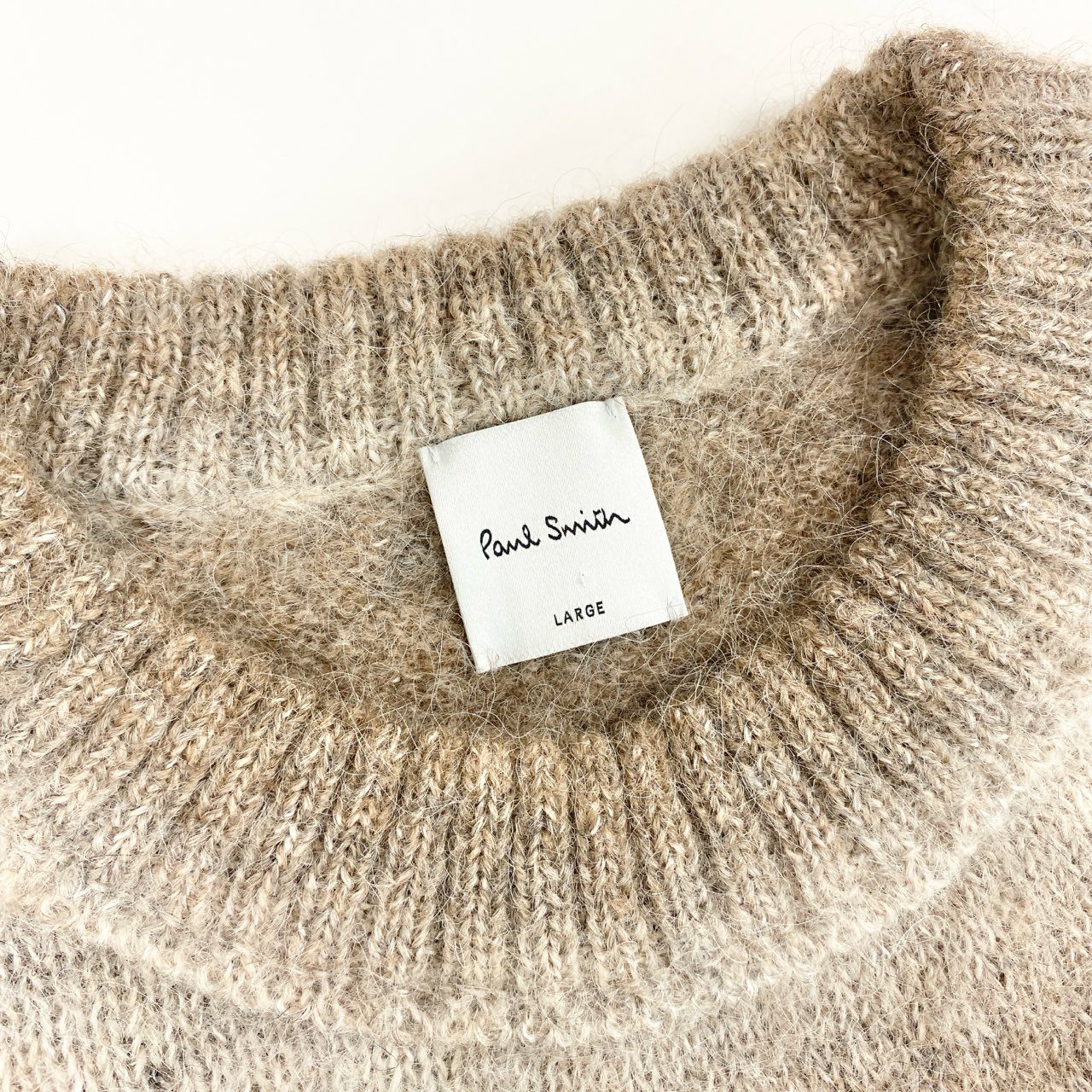 10i16 Paul Smith ポールスミス グラデーションボーダー ニット セーター トップス アルパカ混 L ブラウン系 メンズu02t
