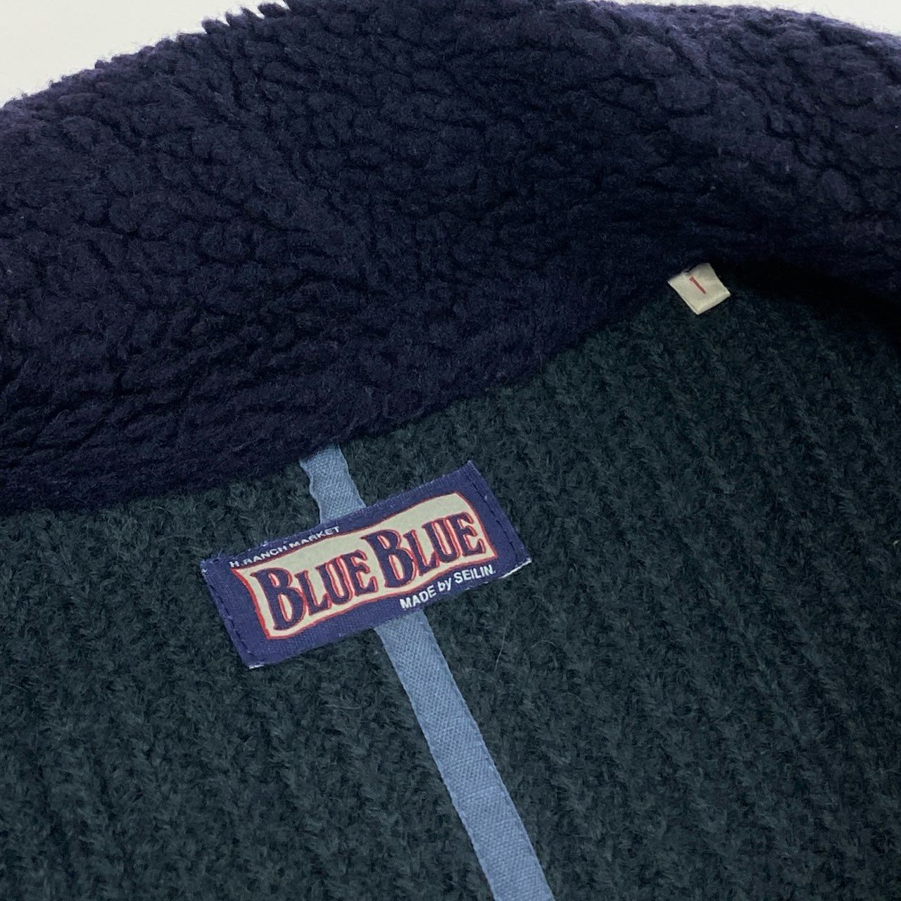 82f24 BLUE BLUE ブルーブルー 聖林公司 襟ボア ニット 82f24 BLUE BLUE ブルーブルー 聖林公司 襟ボア ニット