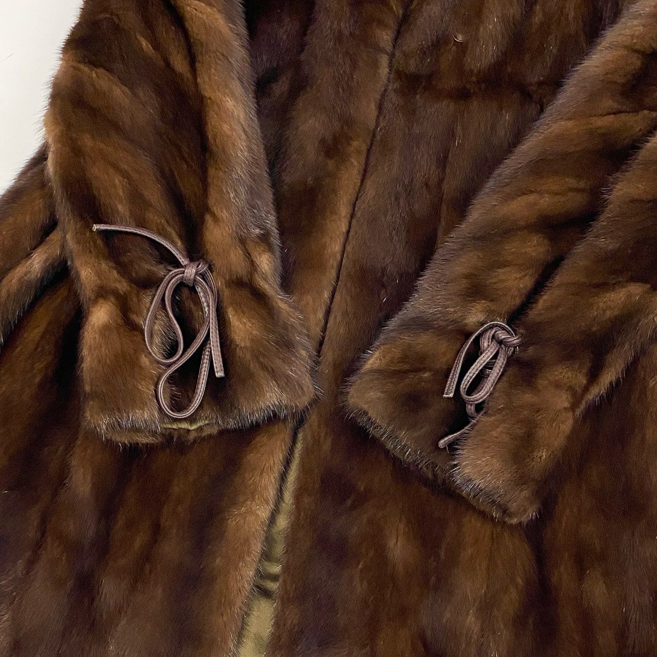 mario valentino マリオ ヴァレンティノ 袖ストライプ デミバフミンク セミロングコート 13号 ブラウン 本毛皮 レアデザイン MINK FURt18r