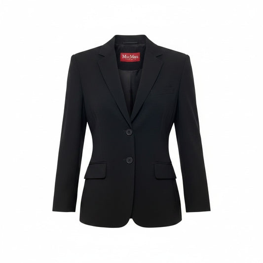 88i1 【美品】 MaxMara STUDIO マックスマーラ ステュディオ テーラードジャケット フォーマル サイズ46 ブラック レディース 女性用o07t