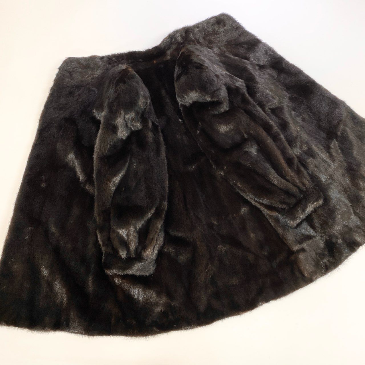 42k14【美品】MOONBAT ムーンバット 毛皮コート ファーコート ミンクファー セミロングコート 7～9サイズ ダークブラウン レディースu02t